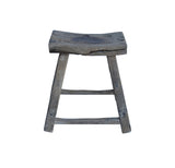 Rustic Raw Rough Wood Grain Rectangle Slim Stool Bench Side Table JK332S #11