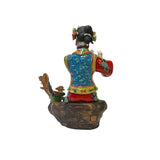 Chinese Oriental Porcelain Qing Style Dressing Flute Lady Figure ws3135S