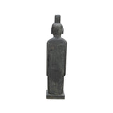Chinese Black Gray Stone Standing Zen Harmony Decor Statues ws4769S