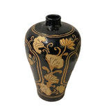 Chinese Ware Black Brown Glaze Ceramic Flower Vase Display Art ws3027S