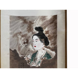 Chinese Color Ink Tong Style Lady Portrait Scroll Painting Wall Art ws3036S