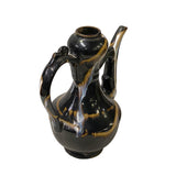 Chinese Ware Black Brown Glaze Ceramic Jar Vase Display Art ws3024S