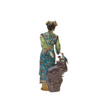 Chinese Oriental Porcelain Qing Style Dressing Double Birds Lady Figure ws3088S