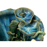 Oriental Ceramic Turquoise Green Lotus Theme Table Top Fountain Display ws3119S