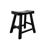 Handmade Blue White Porcelain Tile Art Top Black Single Seat Stool ws3128S