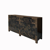 Black Golden Graphic 4 Drawers Sideboard Buffet Console Table Cabinet cs7587S