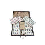 Chinese Dragon Phoenix Purple Vinyl Box Regular Size Mahjong Tiles Game Set GB765S