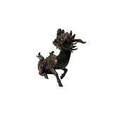 Vintage Rustic Metal Fengshui Kirin Incense Burner Display Art Figures GB801S