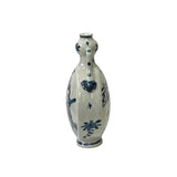 Chinese Blue White Porcelain Lady People Graphic Round Shape Flat Vase ws3162S
