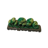 Pottery Ceramic Display Figure Green Glaze Wave Pattern Tabletop Art ws3194S