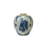 Oriental Noble Men Small Blue White Porcelain Ginger Jar ws3332S