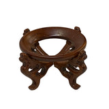 2.25" Oriental Brown Wood Round Open Center Table Top Stand Riser ws3295S