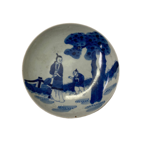 Distressed Marks People Theme Porcelain Small Plate