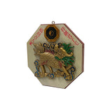 Chinese Eight Trigrams Kirin Fengshui Wood Art Plaque Panel ws3242S
