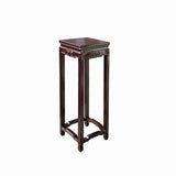 Chinese Oriental Square Burgundy Brown Plant Stand Pedestal Table cs7686S
