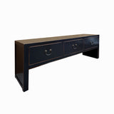 Oriental Black Lacquer 3 Drawers Low TV Stand Console Table Cabinet cs7718S