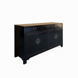 Oriental Black Lacquer Sideboard Buffet Table TV Console Cabinet cs7719S