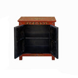 Tibetan Oriental Red Black Jaguars End Table Nightstand cs7747S