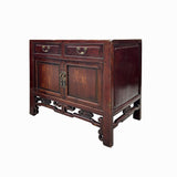 Vintage Chinese Carving Brown Drawers Side Table Credenza Cabinet cs7768S