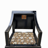 Black Lacquer Scroll Back Copper Summer Character Accent Fusion Chair cs7774S