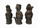 Chinese Vintage Bronze Metal SanXing ( 3 Deities ) Fu Lu Shou Statue Set cs7776S