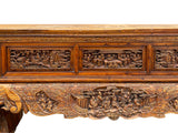 Chinese Vintage Opera Scenery Lion Heads Carving Long Altar Console Table cs7795S