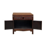 Vintage Chinese Carving Brown Drawers Side Table Credenza Cabinet cs7801S