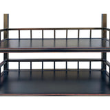 Chinese Oriental Matte Black Lacquer Bookcase Display Curio Cabinet cs7832S