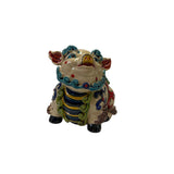 Handmade Off White Small Ceramic Artistic Piggy Figure Display Art ws3236S