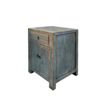 Distressed Marks Light Gray Drawer End Table Nightstand ws4487S