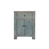 Distressed Marks Light Gray Drawer End Table Nightstand ws4487S