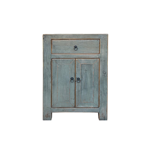 Distressed Marks Light Gray Drawer End Table Nightstand ws4487S