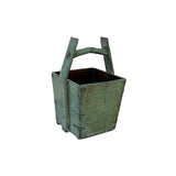 Vintage Rustic Gray Square With Handle Wood Bucket ws4509S
