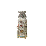 Hand Crafter Vintage Chinese White People Scenery Round Porcelain Vase JK195S