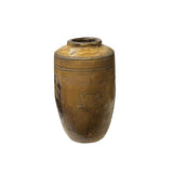 Vintage Earthy Beige Brown Village Rural Pottery Ceramic Pot Vase JK216S