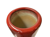 Chinese Plain Brick Red Porcelain Round Column Vase Holder JK219S