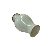 Off White Gray Glaze Crackle Lines Slim Round Porcelain Art Vase JK222S