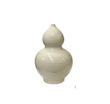 Vintage Off White Glaze Gourd Shape Pottery Ceramic Pot Vase JK225S