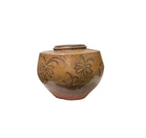 Vintage Earthy Beige Brown Village Rural Pottery Ceramic Pot Vase JK227S