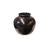 Vintage Earthy Rustic Black Village Rural Pottery Ceramic Pot Vase JK237S