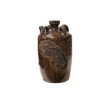 Vintage Earthy Dark Brown Village Rural Pottery Ceramic Pot Vase JK238S