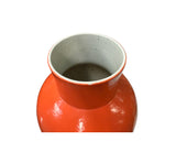 Bright Orange Glaze Large Bulb Shape Pottery Ceramic Pot Vase JK240S