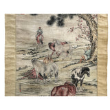 Vintage Chinese Ink Brush Divine Horses Scenery Scroll Painting Wall Art jk254S