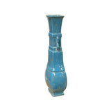 Oriental Turquoise Blue Golden Graphic Thin Porcelain Art Vase JK283S