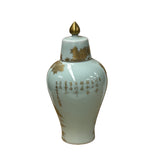 Oriental White Porcelain Golden Tree Horses Graphic Delicate Art Jar JK290S