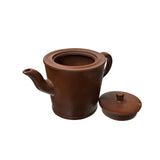 Vintage Brown Simple Cylindrical Plain Zisha Clay Teapot Art Display JK293S