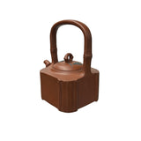 Vintage Chinese Brown Square Shape Zisha Clay Teapot Art Display JK294S