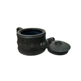 Vintage Chinese Gray Blue Round Shape Bamboo Theme Zisha Clay Teapot Art Display JK299S