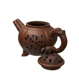 Vintage Brown Pumpkin Elephant Zisha Clay Teapot Art Display JK301S
