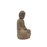 Rustic Wood Sitting Gautama Amitabha Shakyamuni Buddha Statue JK311S